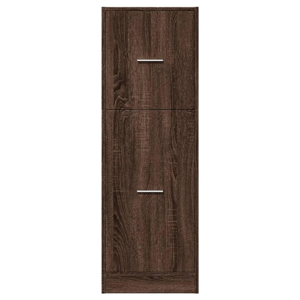 Armoire à pharmacie aspect chêne 40 x 41 x 118 cm - Commode avec 2 tiroirs - Armoire de rangement pour salon, couloir, cuisine