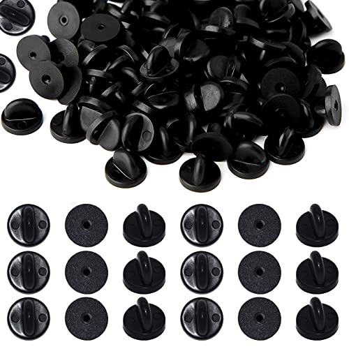 30PCS Rubber Butterfly Pin Backs 11.5mm PVC Replacement Butterfly Clutch Pin Backs in Uniform Locking Style for Brooch Jewelry Making Hats Badges