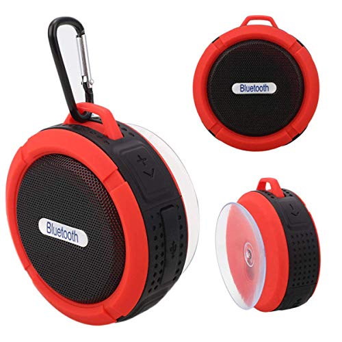 MASO Micro Haut-Parleur Bluetooth, sans Fil Bluetooth Mini Super Bass 3.0 Tactile Haut-parleurs 6H de Lecture pour Echo Dot, iPhone, iPad, Samsung, Tablette, idée de Cadeau - Red Cover