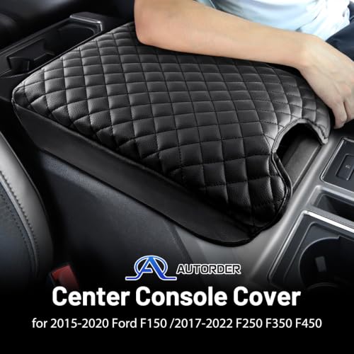 Image of Autorder Center Console Cover for 2015-2020 Ford F150 /2017-2022 F250 F350 F450 /2018-2024 Expedition Accessories Armrest Cover Anti-Scratch Middle Console Pad Armrest Protector(Bucket Seat ONLY)