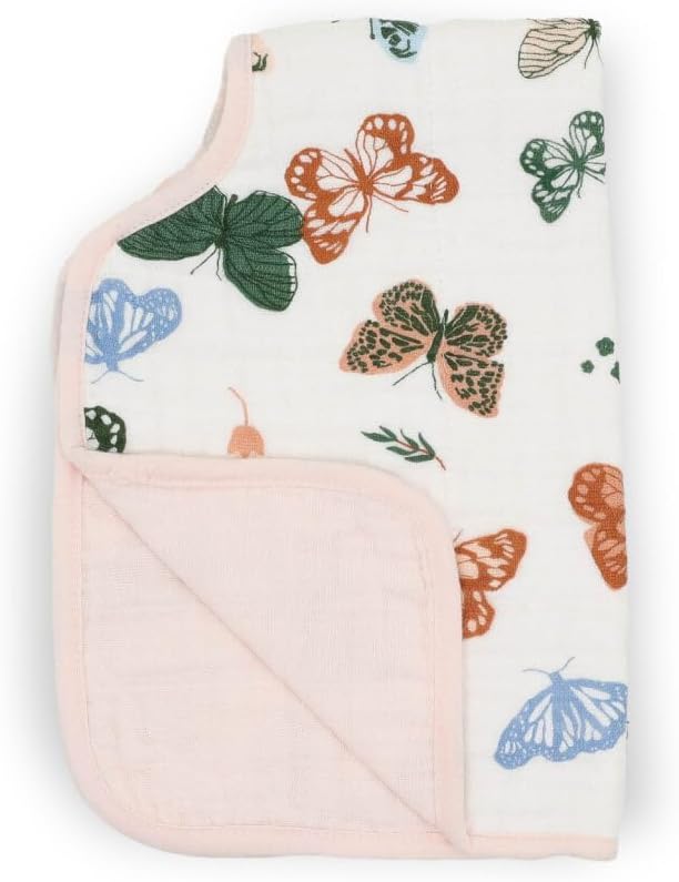 Cotton Muslin Burp Cloth - Butterflies
