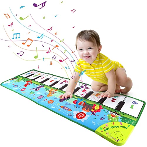 EpochAir Dinosaur Musical Toys Piano Mat, Baby Girl Toys, Baby Piano for Toddlers 1-3, Kids Piano Keyboard Play Mat for Baby, Toddler Toys Xams Gifts for Age 3 Year Old Boys and Girls