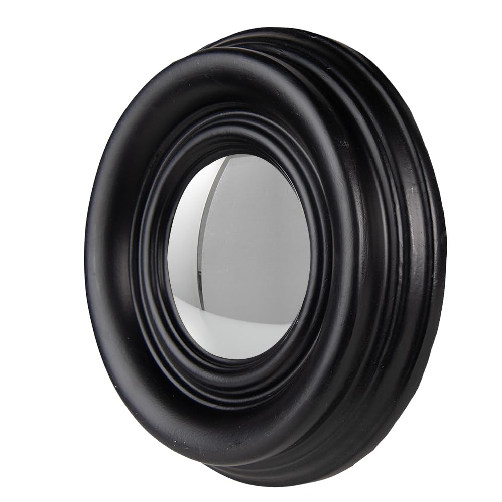 MAISONICA 21cm Black Bullseye Mirror - Convex Porthole Wall Mirror Accessory Gift