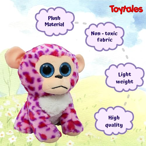 Image of TOYTALES Little Monkey Plush - Soft & Cuddly Stuffed Animal with Sparkly Eyes - 22CM (Multicolor)