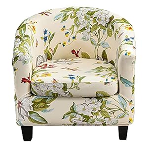 Topchances Housse de Fauteuil Cabriolet Imprime Motif géométrique Housse de canapé Relax Club Chaise de Baignoire Housse de Fauteuil Extensible Polyester (Housse de Chaise + Housse de Coussin, Y-3)