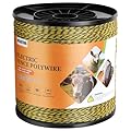 Aclastool Electric Fence Wire, 3500ft 1067m, Polywire for Portable Livestock Fencing, 6 Stainless Steel Strands for Reliable Conductivity and Rust Resistance, UV Resistant
