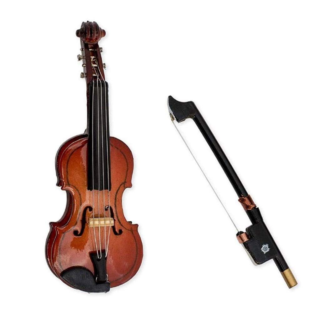 Violino Standard da Studente, per Principianti, Regali Violino Strumento Musicale Replica in Miniatura con Custodia, 8x3cm