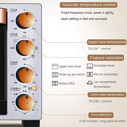 Multifunctionele elektrische keuken oven, desktop mini-oven, emaille voering, veilig en gemakkelijk schoon te maken, onafhankelijke temperatuurregeling - Afbeelding 8