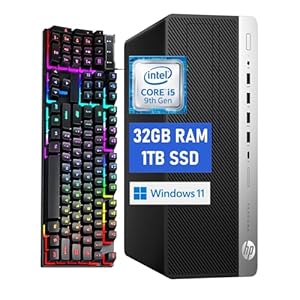 HP ProDesk 600G5 SFF Desktop Computer PC, 600G5 Computer 9th Processor, 32GB RAM 1TB Solid State Drive, USB WiFi, Bluetooth, Windows 11 (Renewed)