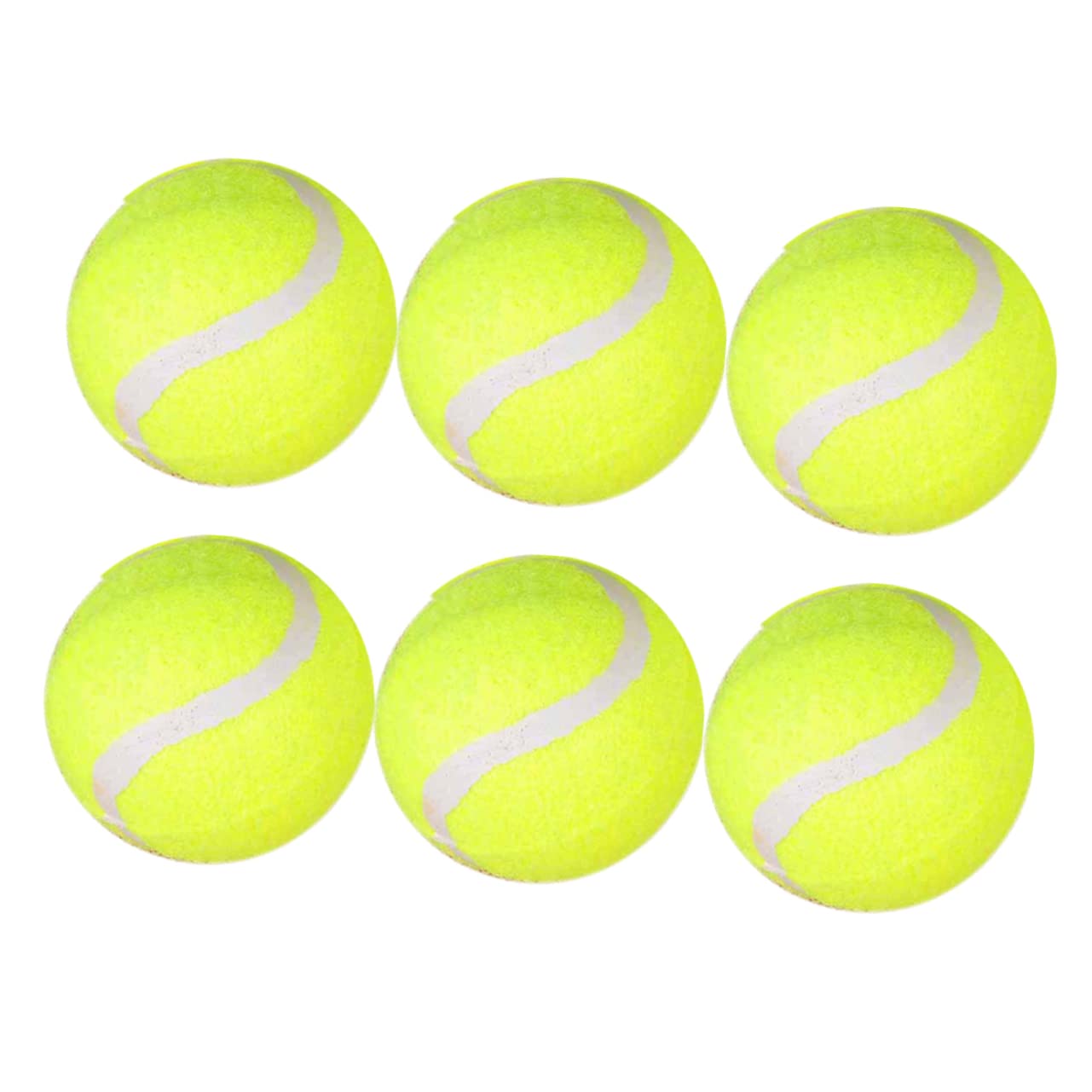 SUPVOX Regular Duty Tennis Balls 6 Pack for Court Play Heavy Duty Training Balls