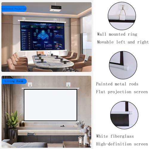 Pantalla manual para proyector 72" 4:3 HD 4K portátil miniatura 3