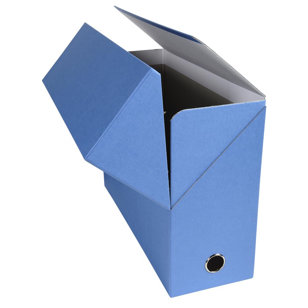 Exacompta 5 Scatole Transfer Carta Effetto Tela A4 Dorso 120 mm Blu Chiaro