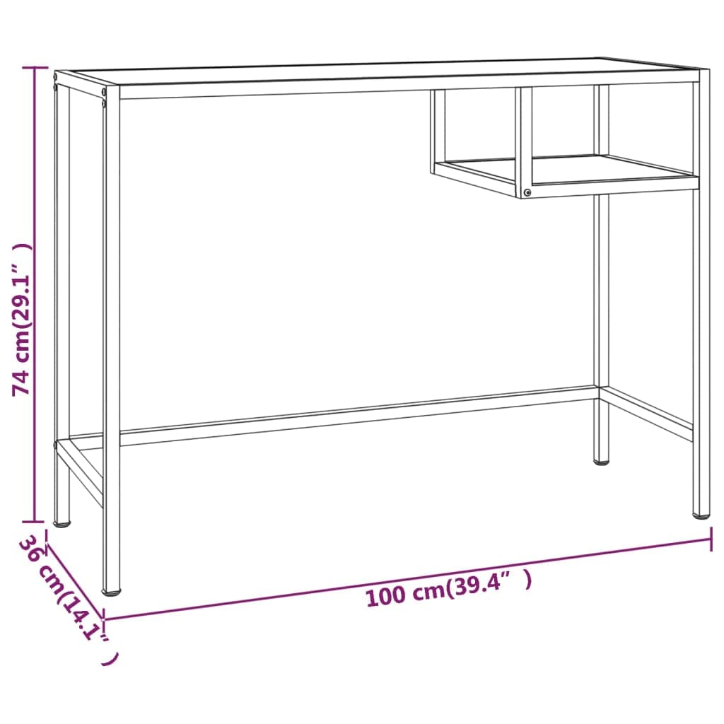 Furniture Select - Escritorio para ordenador (cristal templado, 100 x 36 x 74 cm), transparente