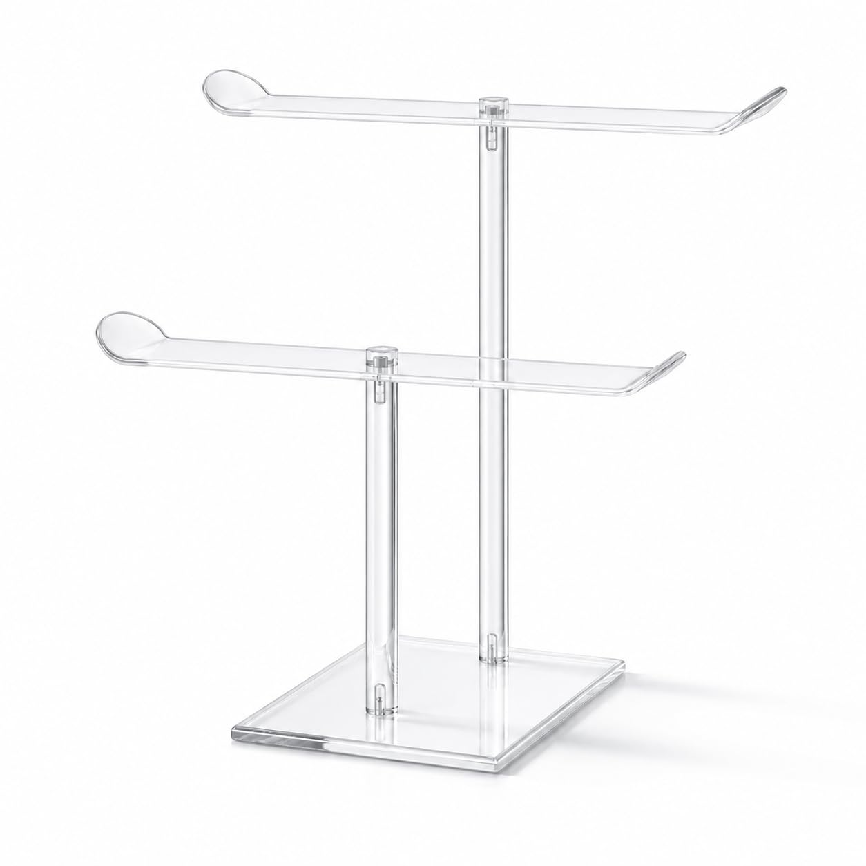 Double Tier Hair Accessories Organiser, Clear Headband Holder and Bracelet Stand, Headband Storage Display for Dressing Table, Bedroom and Shop Counter