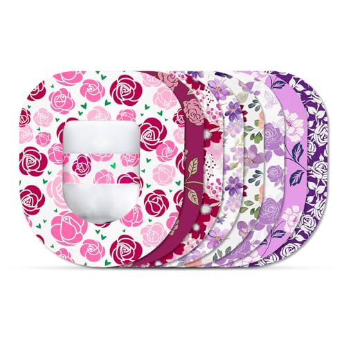 40Pack Waterproof Omnipod 5 Overpatches with Stretchable Strap Floral