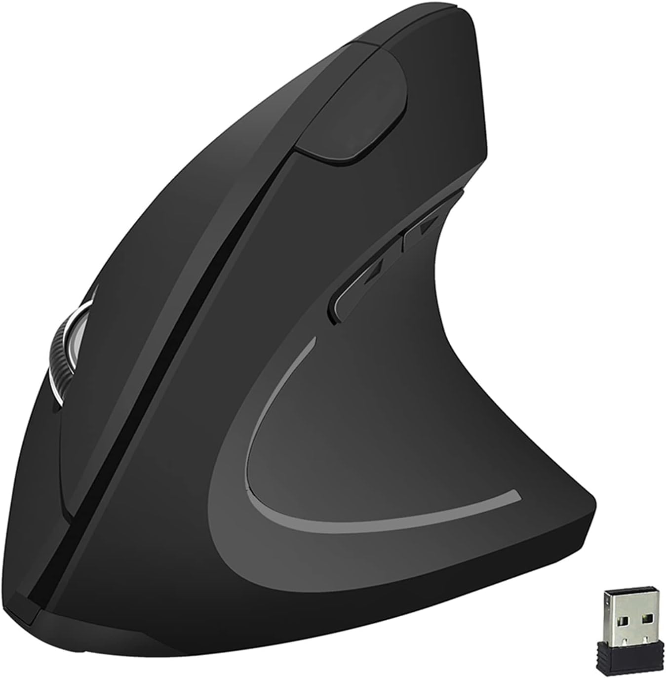 ETZIN Ergonomic Mouse, Rechargeable 2.4GHz Wireless Vertical Optical Mice, 5 Adjustable DPI 800/1200/1600/2000/2400 Levels 7 Buttons for Laptop/PC/Desktop/MacBook, Black EPL-599KM-image-23