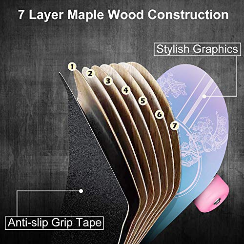 Weskate Skateboards For Beginners Teens Adults - 31 Inch Complete Standard Skateboard For Girls Boys Kids,7 Layer Canadian Maple Double Kick Deck Element Cruiser Skateboards #TOP2