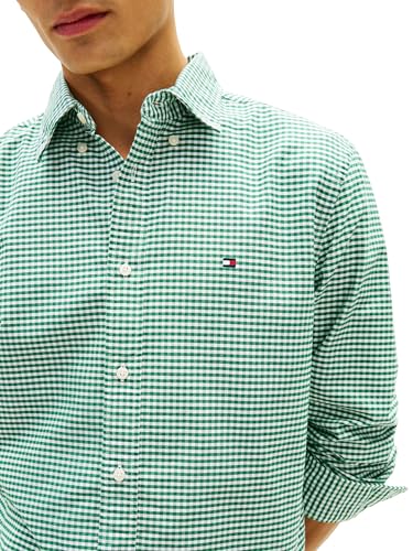Image of Tommy Hilfiger Men's Long Sleeve Oxford Shirts in Regular Fit, Men's Button Down Shirts, Also Available in Big and Tall