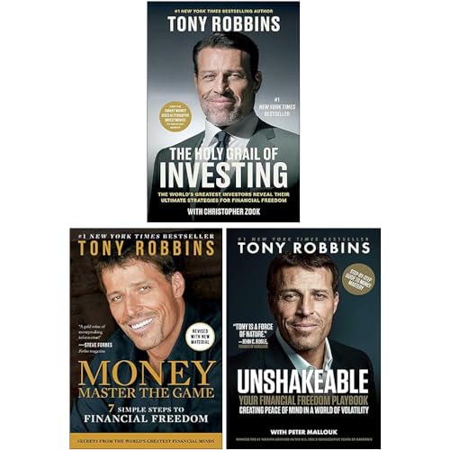 Tony Robbins 3 Books Collection Set (The Holy Grail of Investing, Unshakeable, MONEY Master the Game)