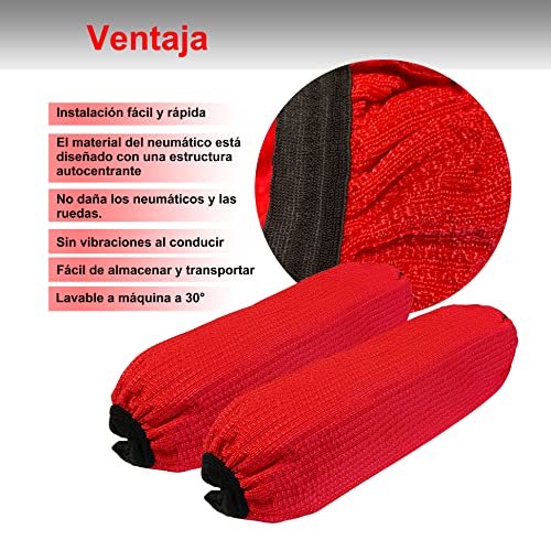 WeGeek, ACTIVE SERIES 1 Paar Schneesocken für Autos, SUVs, 4 x 4, Vans mit neuer EUROPÄISCHER Zulassung EN 16662-1, die die Schneesocken mit den Schneeketten verbindet, Größe M (Paar), Montage 2 min.