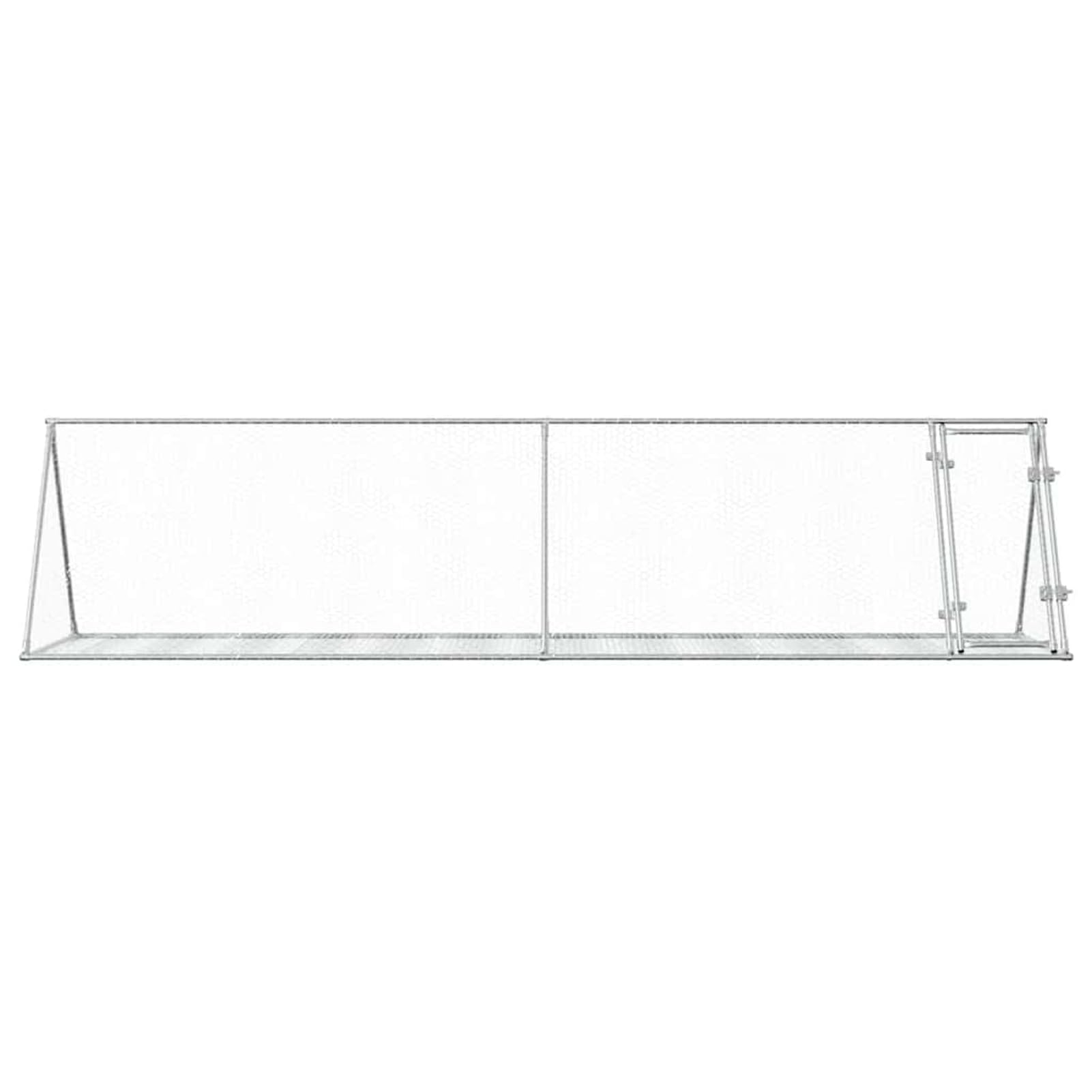 Homgoday Jaula para conejos plateada 400 x 105 x 91 cm de acero galvanizado, decoración de muebles, muebles de interior/exterior para salón, oficina
