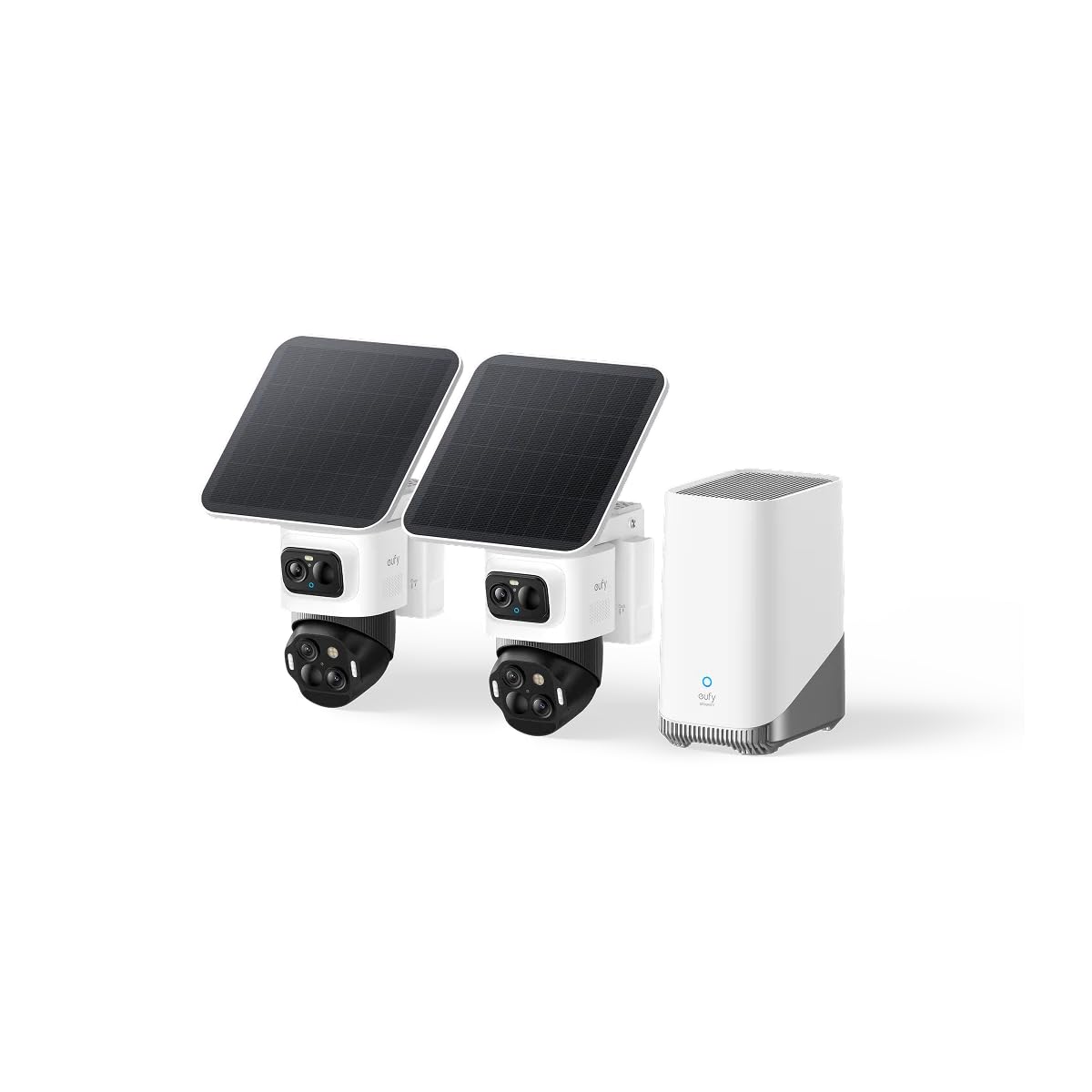 ANKER eufyCam S4 2‑Kamera‑Set, Überwachungskamera Außen, Farbnachtsicht | 360° Multi‑Kamera‑Tracking, Auto‑Tracking, 16TB lokaler Speicher, 3‑Linsen Bullet‑PTZ‑Kamera, 8× Hybridzoom, 4K UHD
