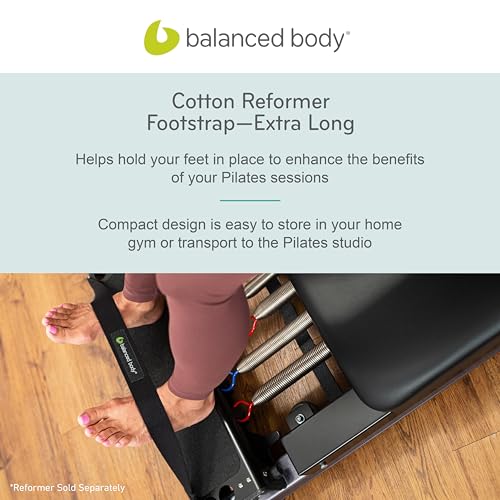 Image of Balanced Body Metro IQ Reformer Foot Strap, Cotton Pilates Machine Attachment, Shoe or Foot Holder, Extra Long, 30.5 Inches