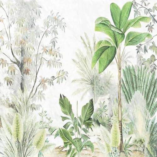 HBYUEHAN Papel tapiz de fondo de planta verde tropical fresco, mural fotográfico 3D, sala de estar, dormitorio, oficina, pared de fondo, decoración moderna