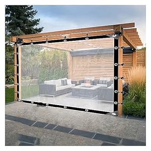 Doorzichtige vinyl terrasluifel, tentbehuizing voor terrassen, veranda’s en tuinhuisjes, transparant buitenluifelgordijn met doorzichtig zeilpaneel, ideaal voor schermkamers, 1 x 2 m formaat