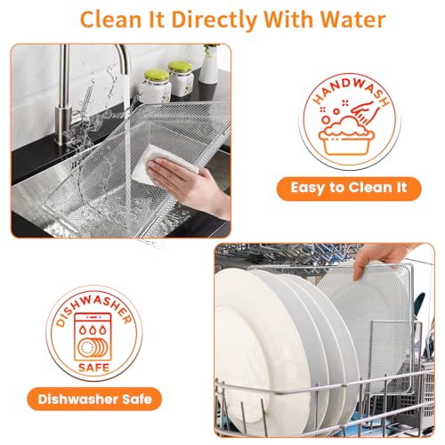 Image of Air fryer Replacement Parts for Ninja Flip Toaster Oven & Air Fryer SP151, 13.8''x 10.6'' Food Grade Stainless Steel Air Fryer Accessories Basket Grill Rack, Dishwasher Safe