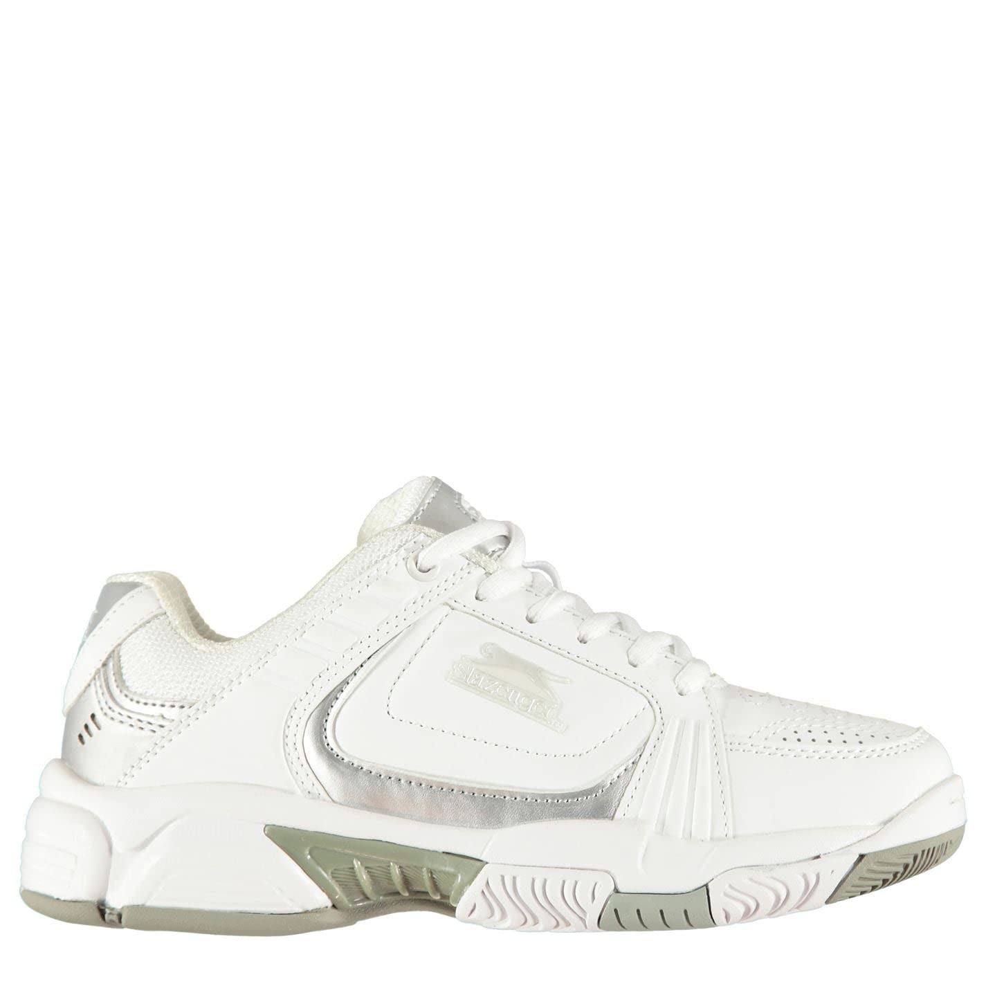 Slazenger Damskie buty tenisowe buty sportowe buty tenisowe sznurowane, biały - biały srebrny - 38 EU