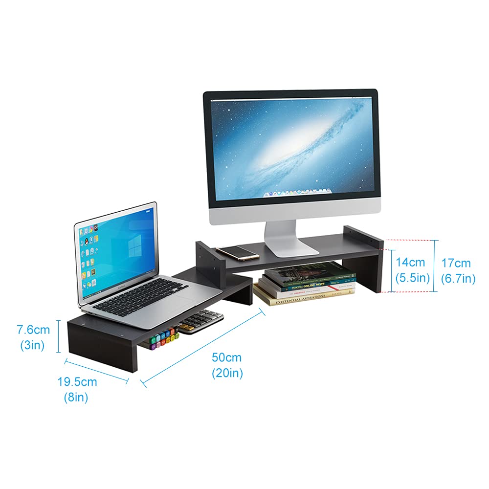 Amazon.co.jp: デュアルモニター台、2つの調整可能な高さと