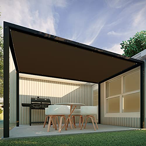 Patio Paradise 9' x 10' Sun Shade Sail Straight Edge, Rectangle Shade Canopy 240GSM Shade Cloth with Grommets Pergola Cover Replacement for Outdoor Backyard Garden, Customize, Brown