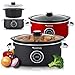 Produktbild TurboTronic / Digitaler Slow Cooker mit Timer / 6,5 L / schwarz, rot / Schongarer mit Warmhaltefunktion, Dampfgarer, Schmortopf, Gartopf, Sous Vide Garer (Rot)