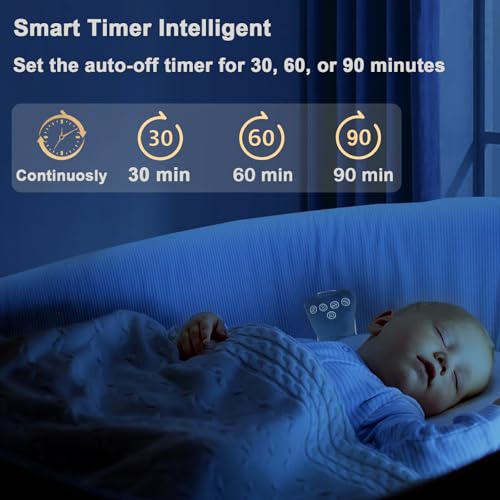 Image of Baby Vibrating Sleep Soother, Portable White Noise Machine for Baby Adult, 3 Adjustable Vibration Modes, 26 Soothing Sounds, Timer Setting, Powerful Battery, for Home & Travel, Cribs & Strollers