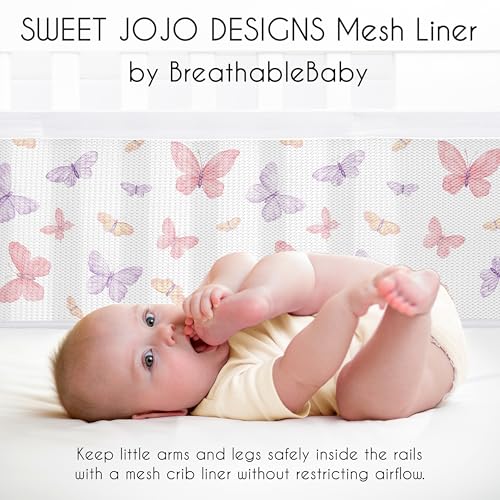 image for Sweet Jojo Designs + BreathableBaby 2-Piece Breathable Mesh Crib Liner