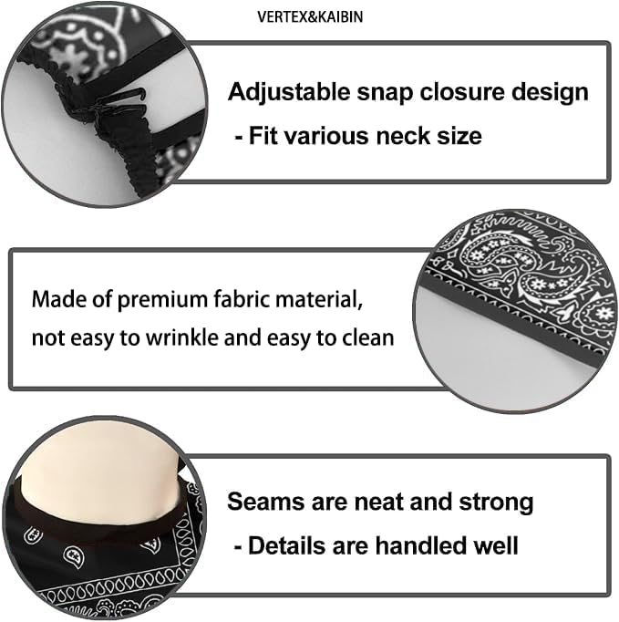 Capa para barbero para hombre VERTEX&KAIBIN negra con diseño Paisley miniatura 3
