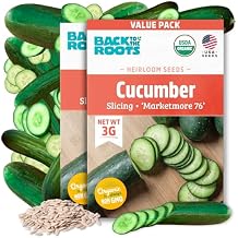 Back to the Roots 100% Organic Seed Packets Cucumber Marketmore 76 Pack of 2