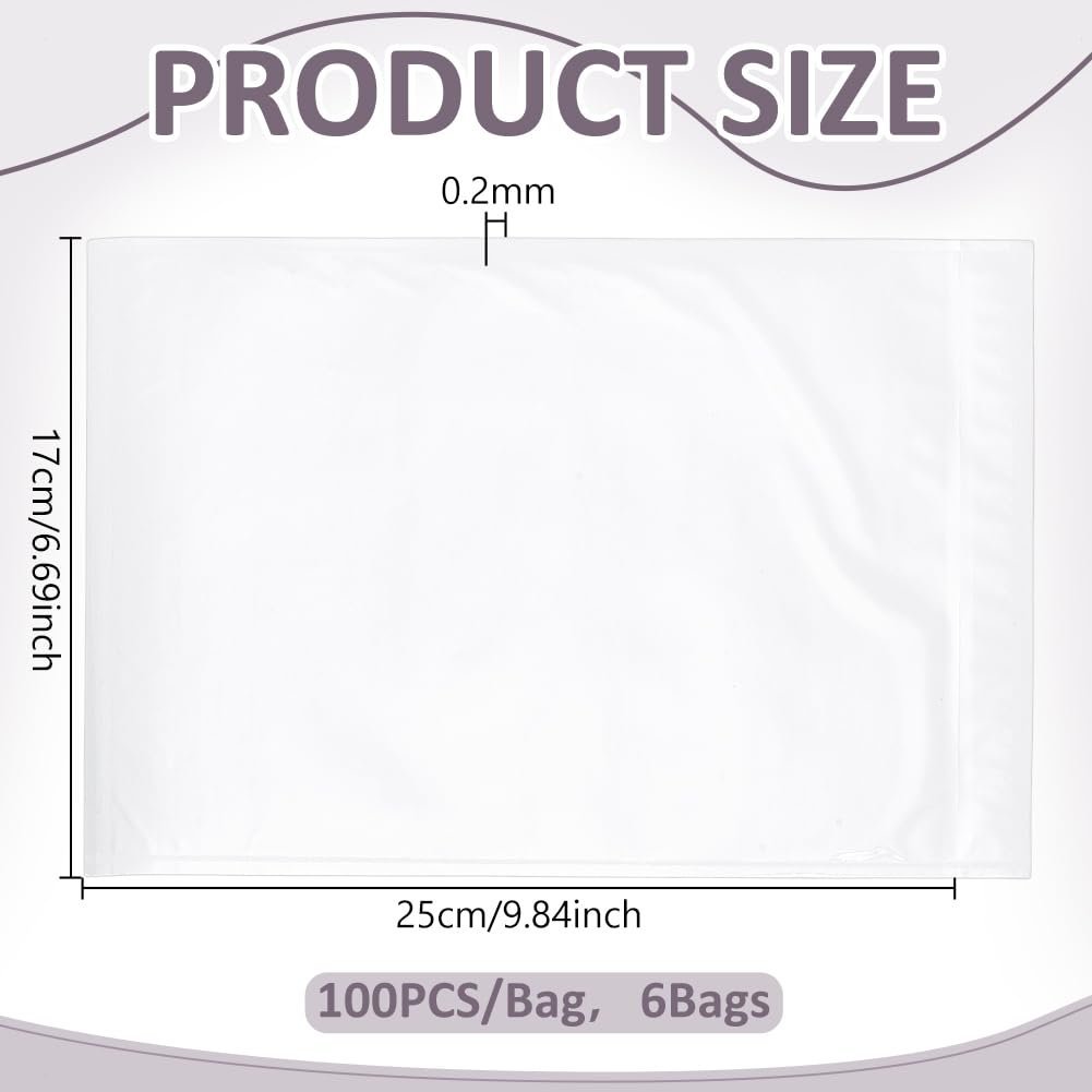 UNICRAFTALE 100 tasche bianche autoadesive per pianificazione, 25 x 17 cm, trasparenti, buste adesive per documenti, per pianificazione studio, organizzazione ufficio, gestione della casa