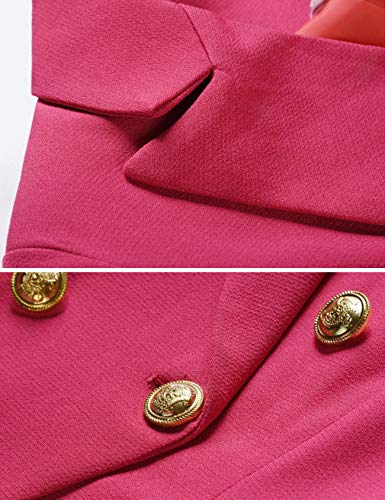 Women's Slim Solid Color 6 Button Petite Blazers3