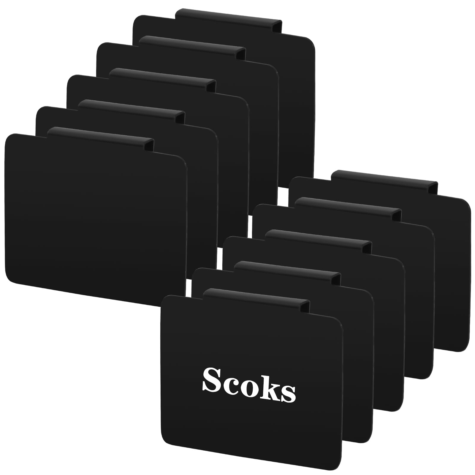 10 Pcs Basket Label Clip On,Removable Black Pantry Basket Labels, Small Chalkboard Labels Clip,Chalkboard Label Holder,Plastic Basket Label Holder for Organization Box Storage Bins
