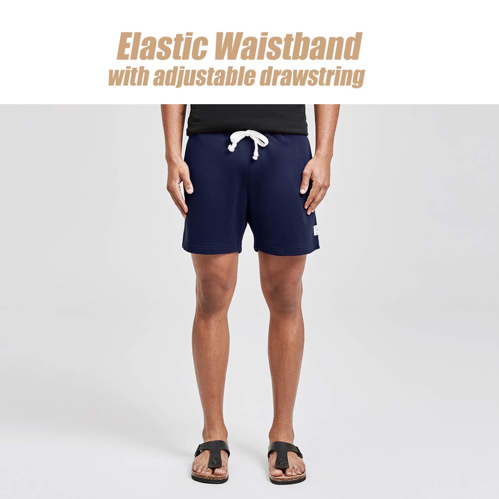 maamgic Pantalone Corti Sportivi in Felpa di Cotone da Uomo Pantaloncini da Corsa Jogging Allenamento Palestra Vita Elasticizzata con Coulisse 14cm