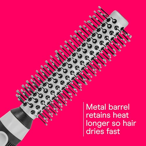 Conair Round Brush, Grip & Style, Metal, Nylon Bristle, Grey - image 4