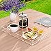 NIUBEE Acrylic Serving Tray 12x20 Inches -Spill Proof- Clear Decorative Tray Organiser for Ottoman Coffee Table Countertop with Handles