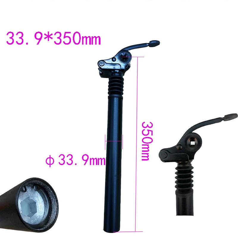 Reggisella 1 Pz E-Bike Reggisella 27.2 28.6 31.8 33.9mm Sospensione Smorzamento Tubo Sella 300 350 500 550mm Bicicletta Pieghevole Sella in Lega di Alluminio Canotto Sella Ammortizzato (Color : 28.6X