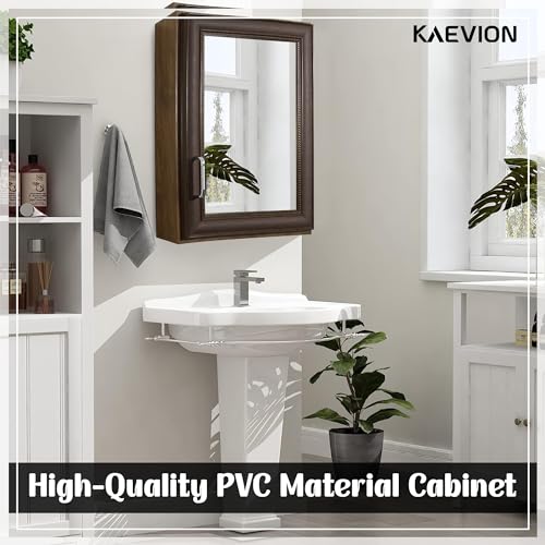 Image of Waterproof Wardrobe Mirror with Inside 5 Shelf Storage | Multipurpose Uses Wall Hanging Mirror - (wenge Color Shade)