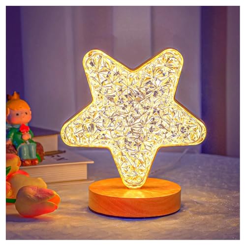 OISE ART STORE Trade Shop - Lampada da Tavolo A Forma di Stella Ricaricabile USB Touch 3 Intensità di Luce