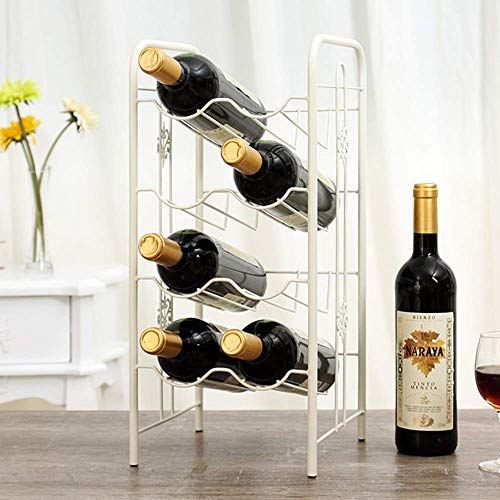 Soporte para botellas de vino montaje pared blanco miniatura 4