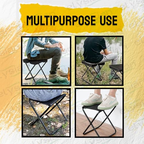 Image of Inditradition Polyester Foldable Picnic & Travel Stool | Ideal for Both Adults & Kids (Green), 33 x 33 x 3 Cm