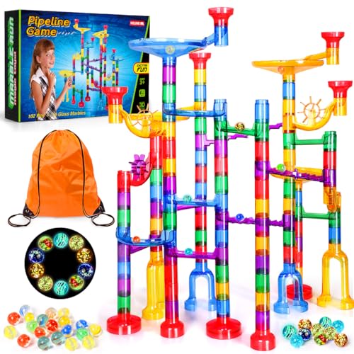 Meland Marble Run - 132Pcs Marble Maze Game Building Toy for...